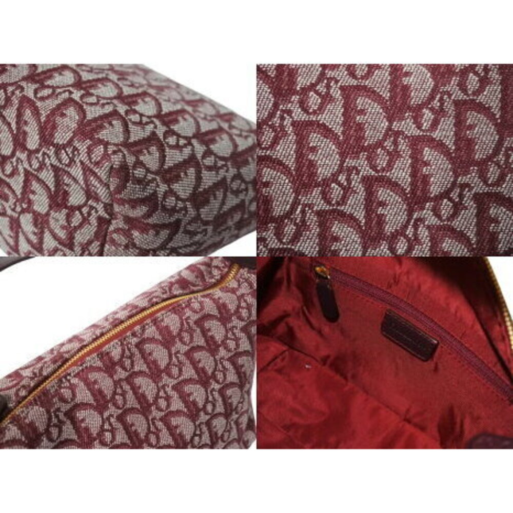 Christian Dior Trotter Shoulder Bag Handbag Bordeaux Purple Canvas - Picture 8 of 8